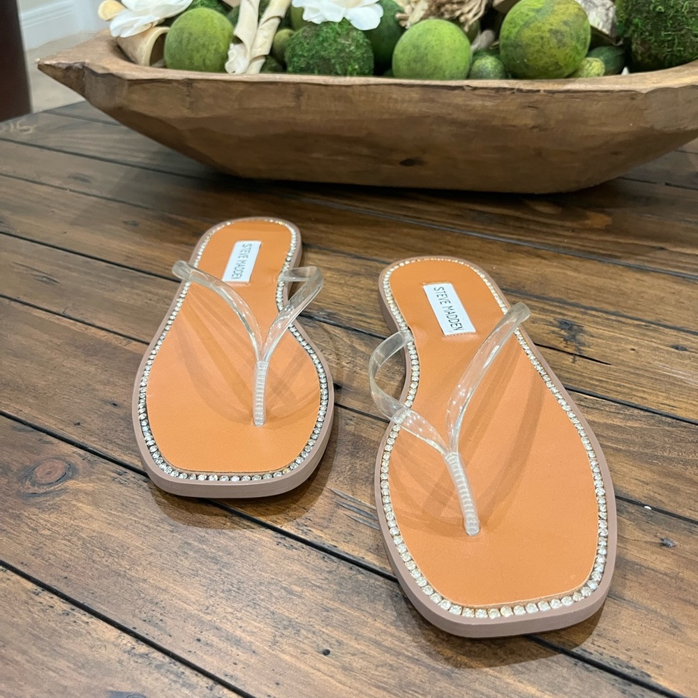 Steve Madden Rhinestone Flip Flop Sandal 9